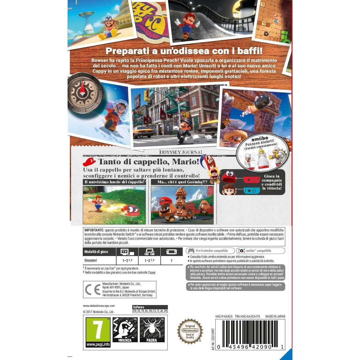 Super Mario Odyssey Trasera Super Mario Odyssey Trasera